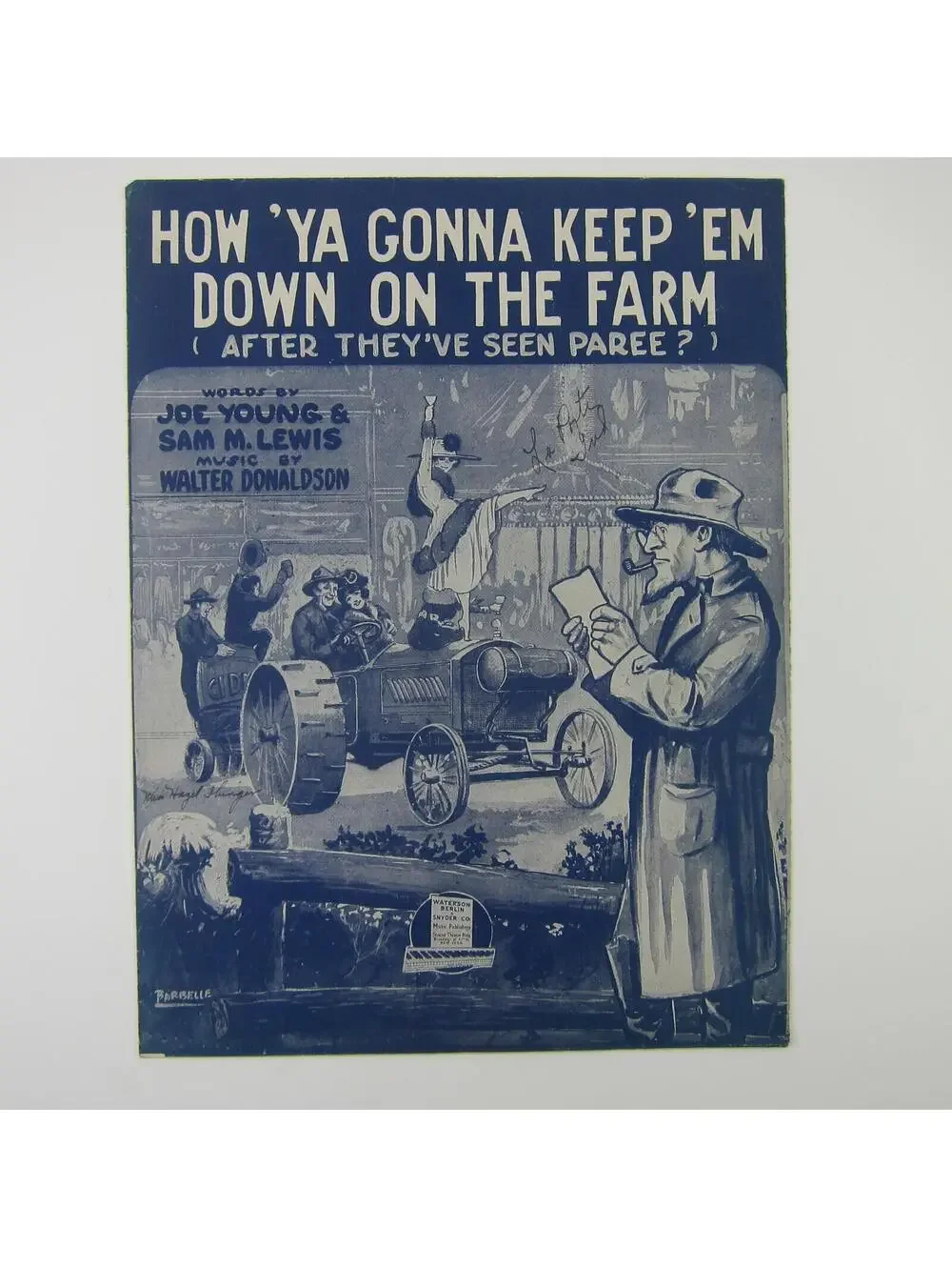 Sheet Music How Ya Gonna Keep Em Down On The Farm After Paree WWI Antique 1919